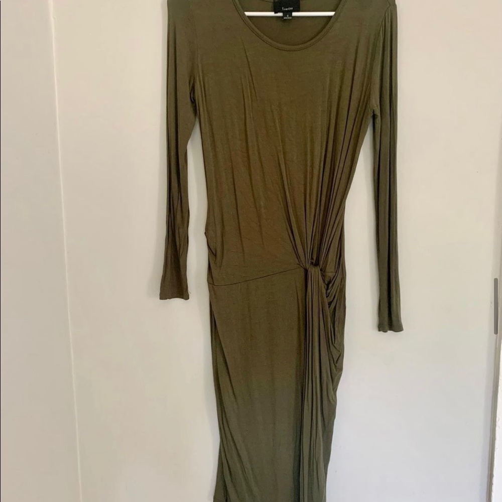 Olive green knotted dress